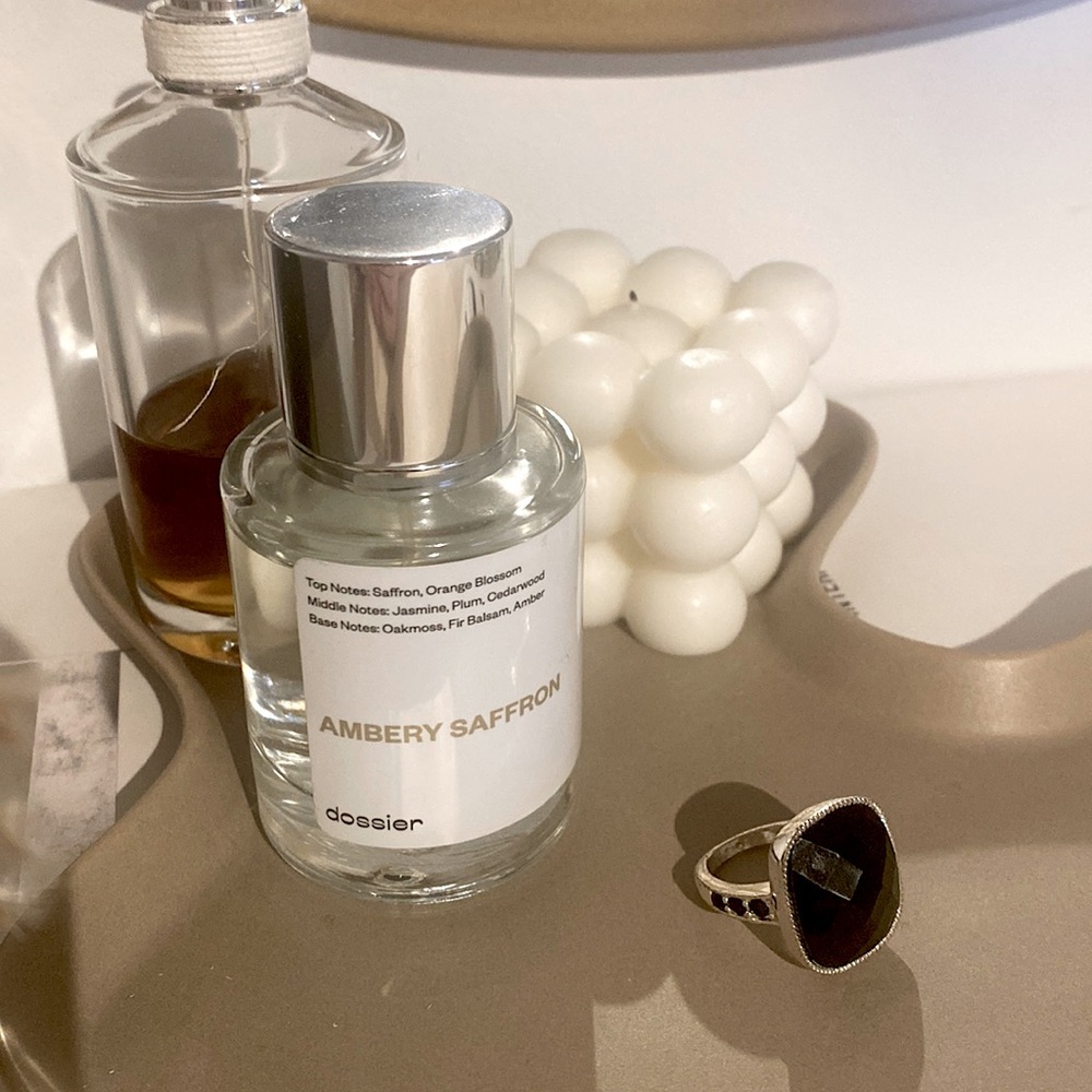 Silver Black Faceted Stone Statement Ring - image 1